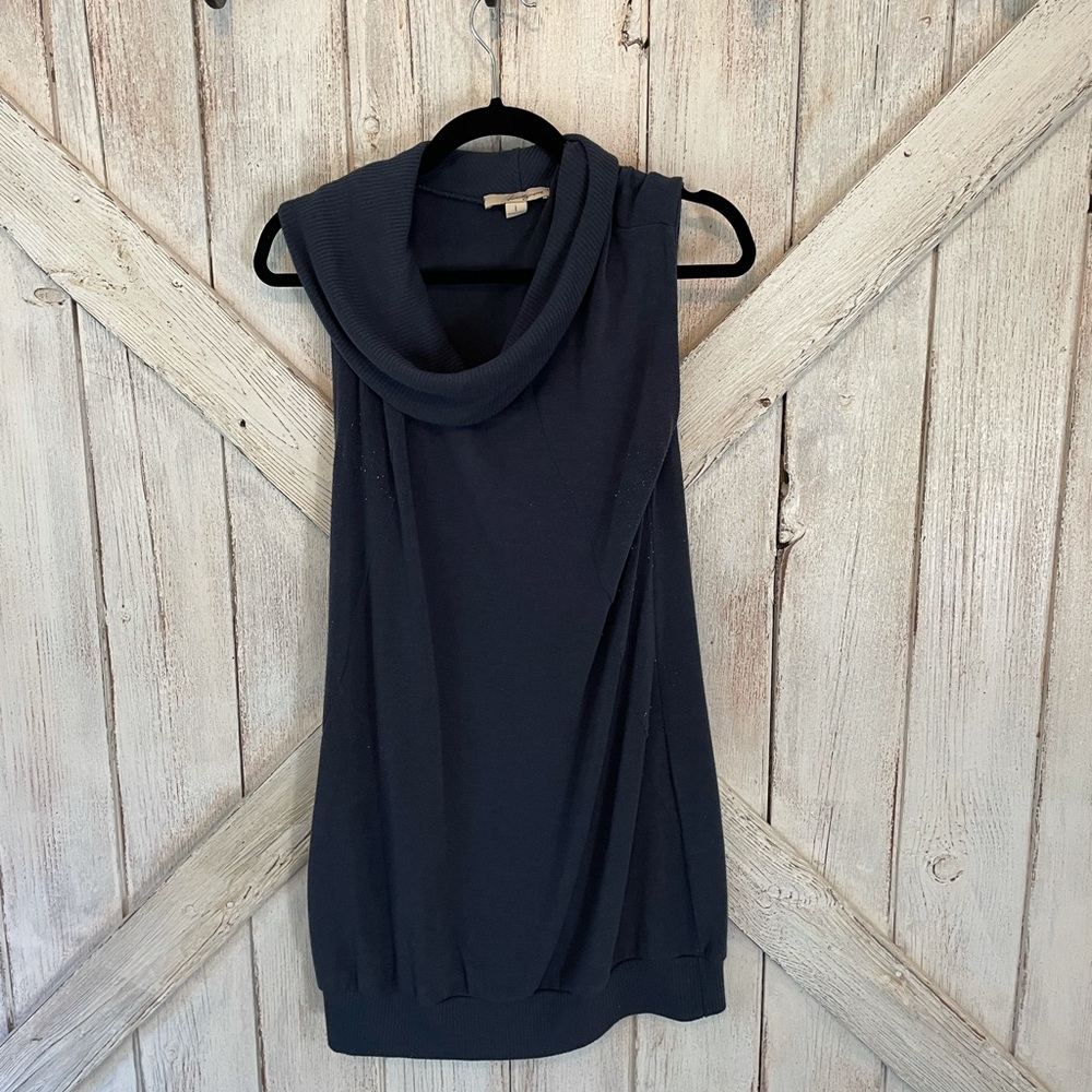 Light Navy Sweater Dress Cowl Neck